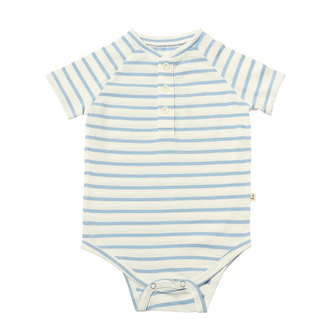 Blue/White Stripe Raglan Onesie