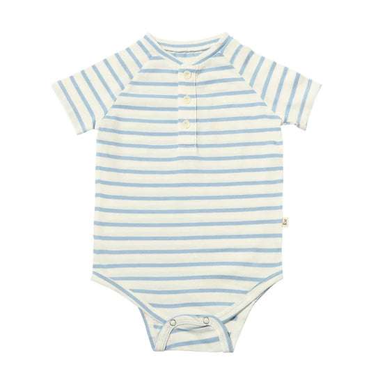Blue/White Stripe Raglan Onesie