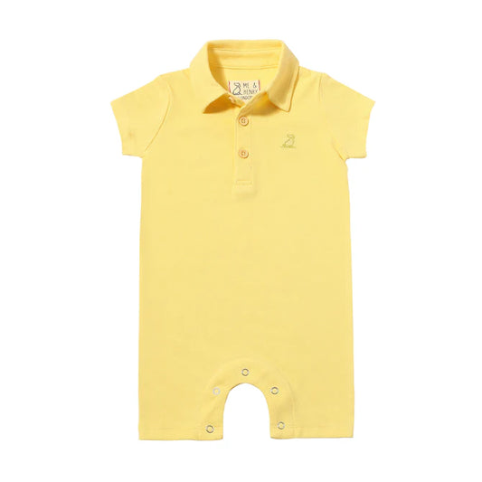 Polo Romper Lemon Pique