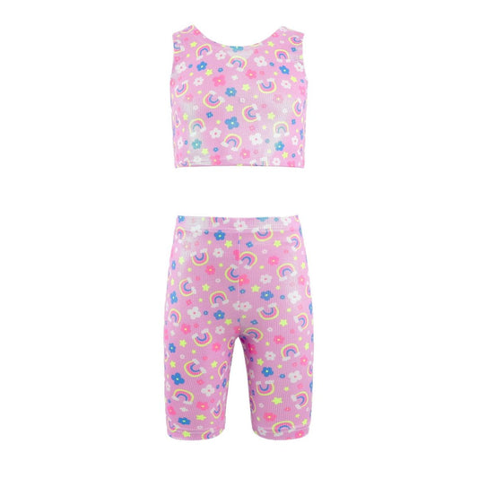 Happy Rainbow Metallic Athletic Set