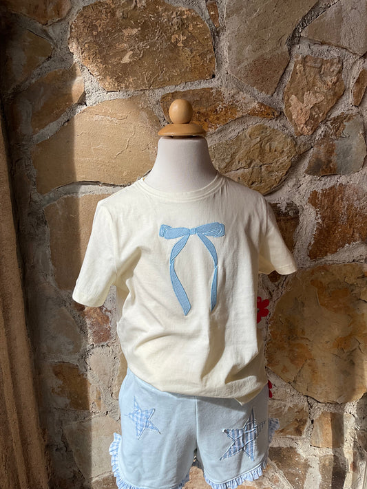 Embroidery Bow Stamp Graphic Tee