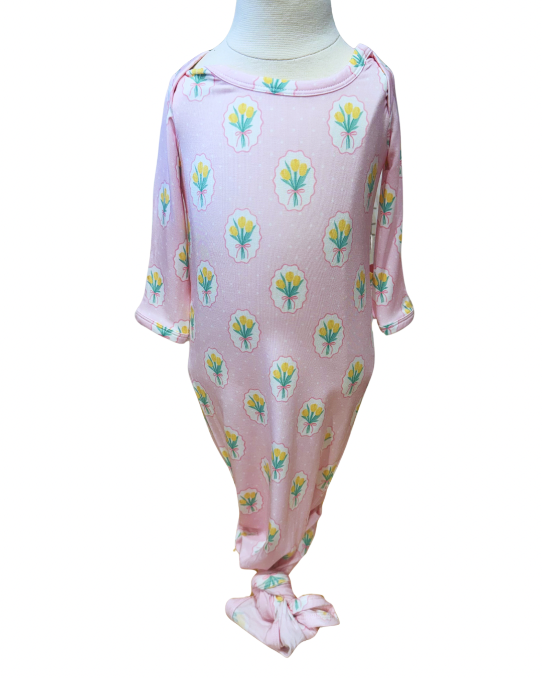 Fancy Tulips Knotted Infant Gown
