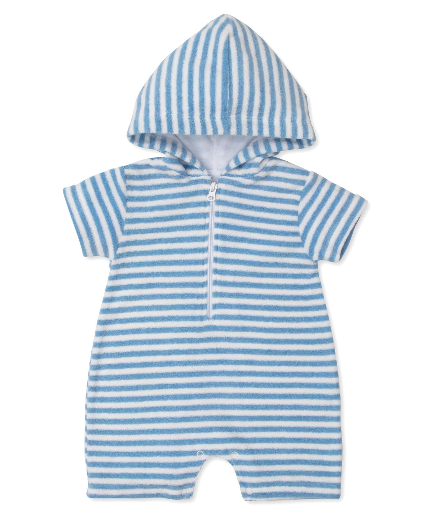 Blue Terry Stripped Romper