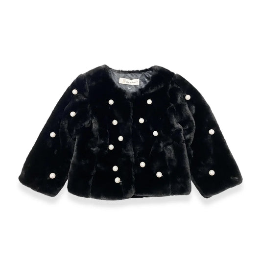 Pearl Stud Fur Coat