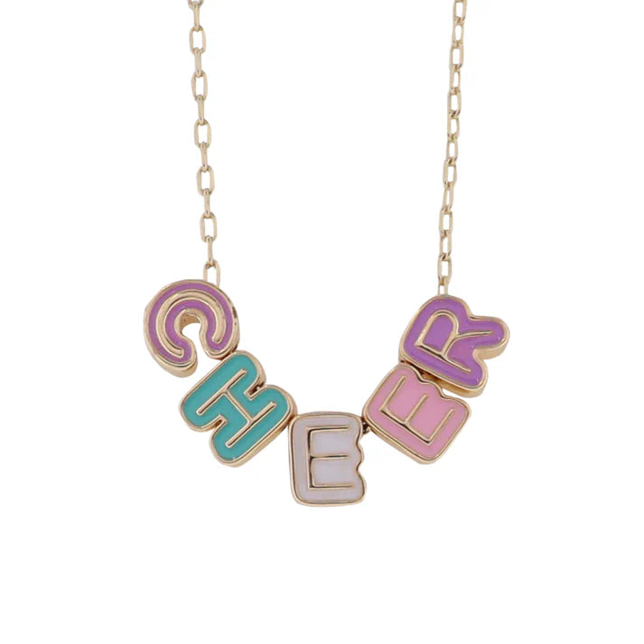 Kids Gold Cross Chain Necklace with Cheer