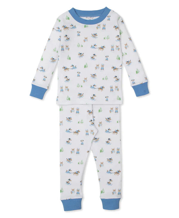 Puppy's Sleigh Riding Fun Blue PJ Set