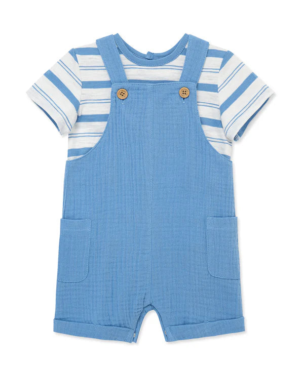 Solid Shortall Set Blue