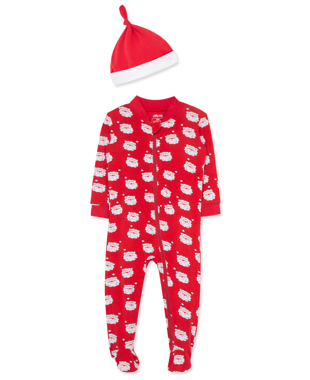 Santa Zipper Footie And Hat