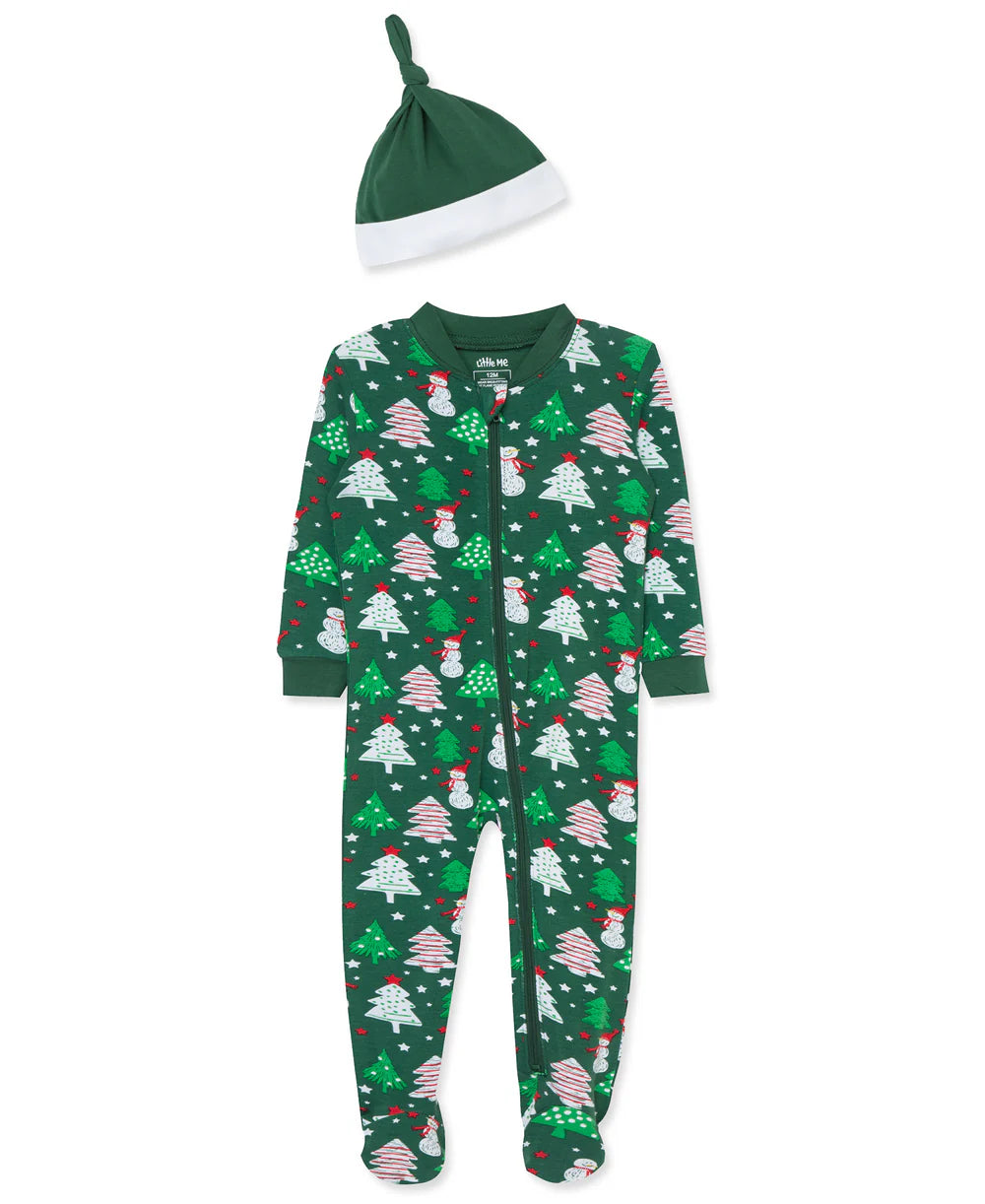 Snowman Zipper Onesie W/ Hat