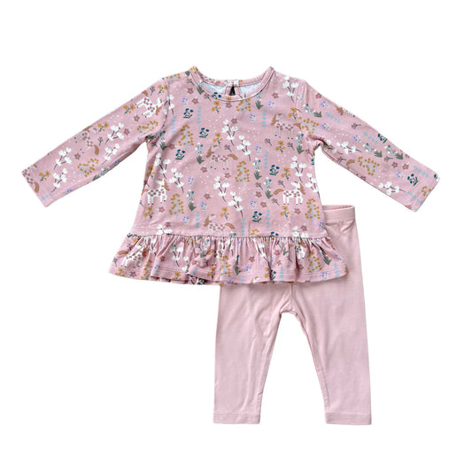 Long Sleeve Peplum Unicorn Set