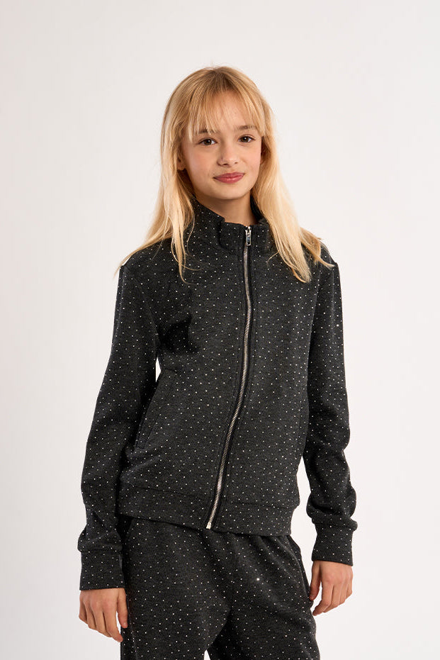 Girls Knitted Jacket W/ Rhinestones