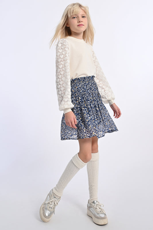 Girls Blue Nora Woven Skirt