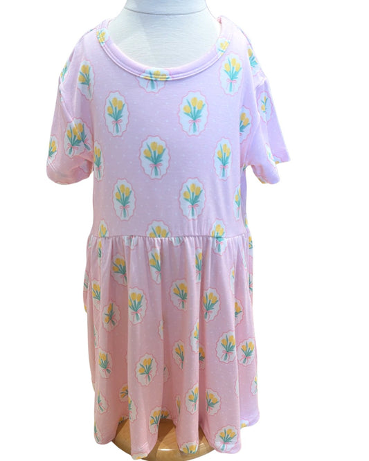 Fancy Tulips SS Pocket Dress