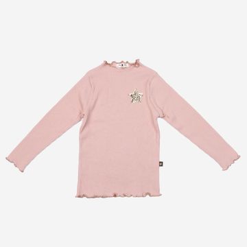 Pink Ribbed Star Patched Top