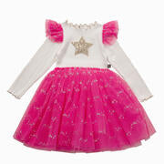 White/Pink Star Frill Tutu Dress