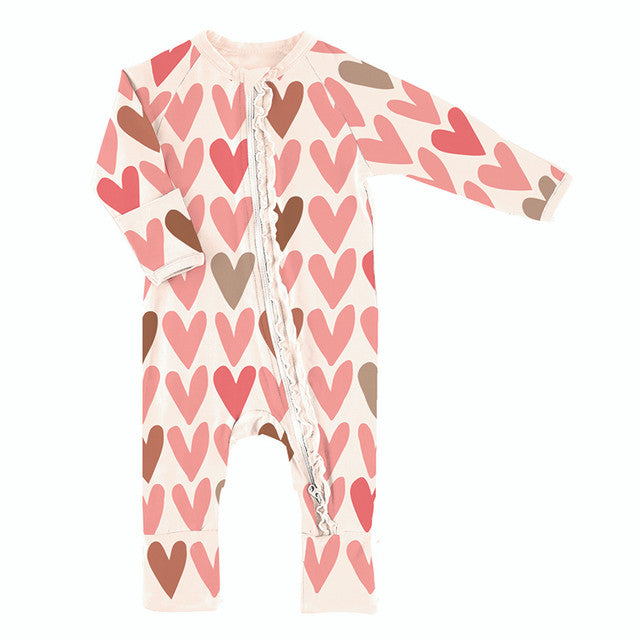 Hearts Cozy Ruffle Romper