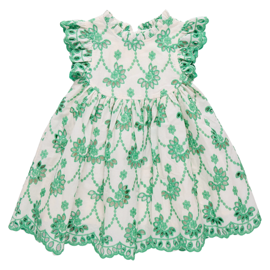 Girls Cynthia Dress - Kelly Green
