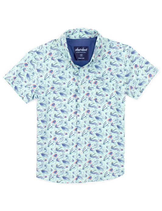 BOYS SHORDEES SUMMER SHIRT SAGE CAMO