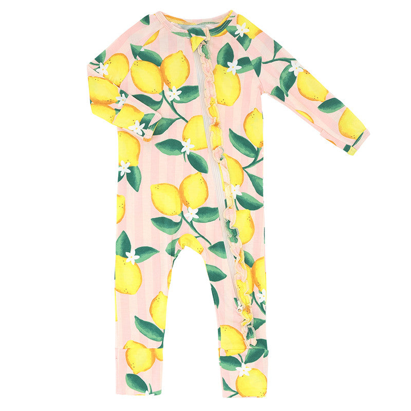 Cozy Lemon Ruffle Romper