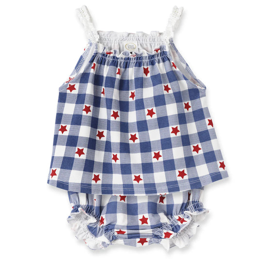 Patriot Lace Strap Swing Top and Bloomers set