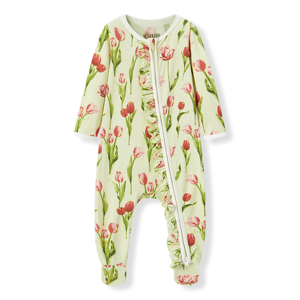 Luxe stretch Ruffle Tulip Romper
