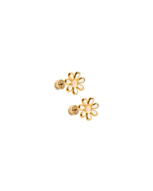 White Elsie Daisy Earrings