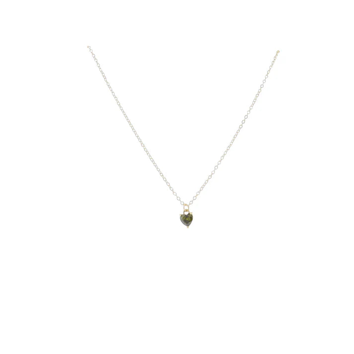 KIDS 18K GOLD PLATED CABLE CHAIN NECKLACE WITH BIRTHSTONE