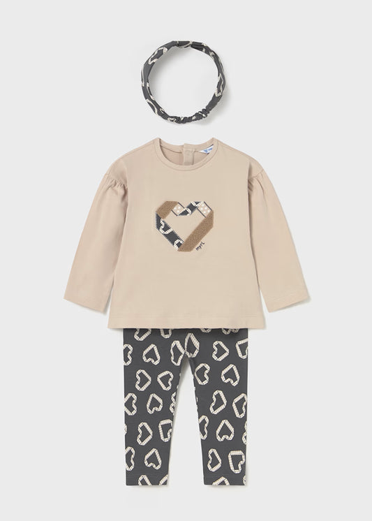 Hearts Leggings and Headband Set