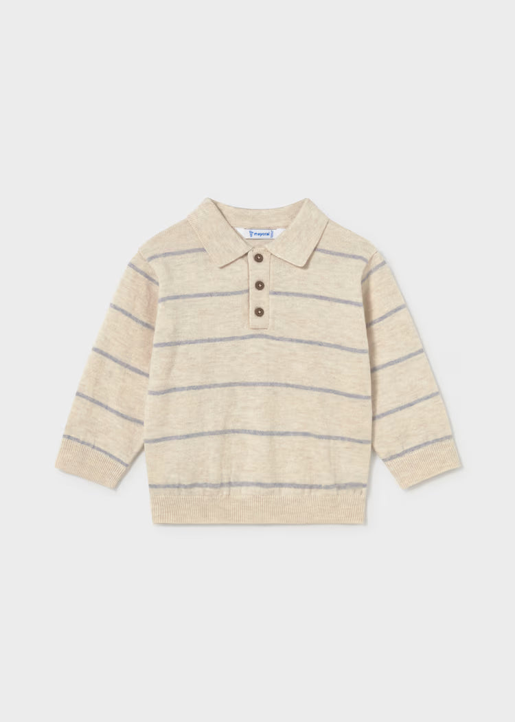 Beige Stripe Knit Sweater