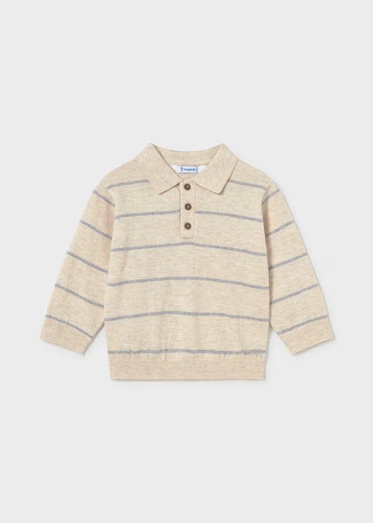 Beige Stripe Knit Sweater