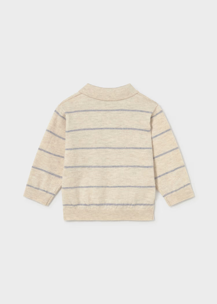 Beige Stripe Knit Sweater