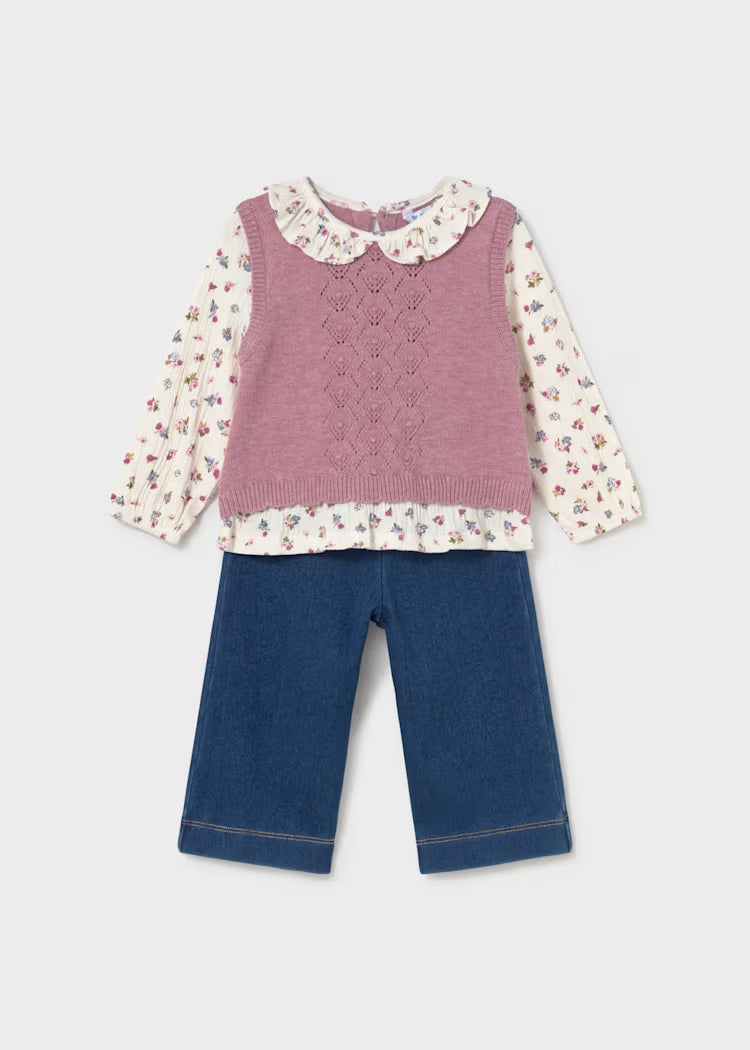 Baby Pants and Violet Mix Top Set