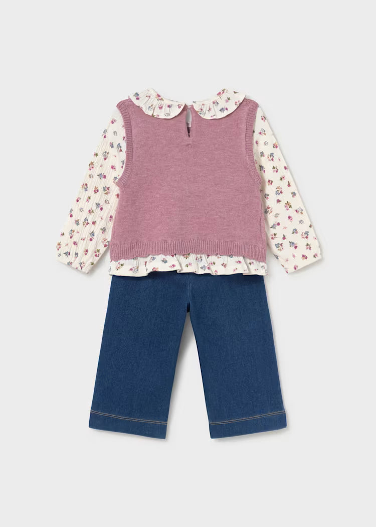 Baby Pants and Violet Mix Top Set