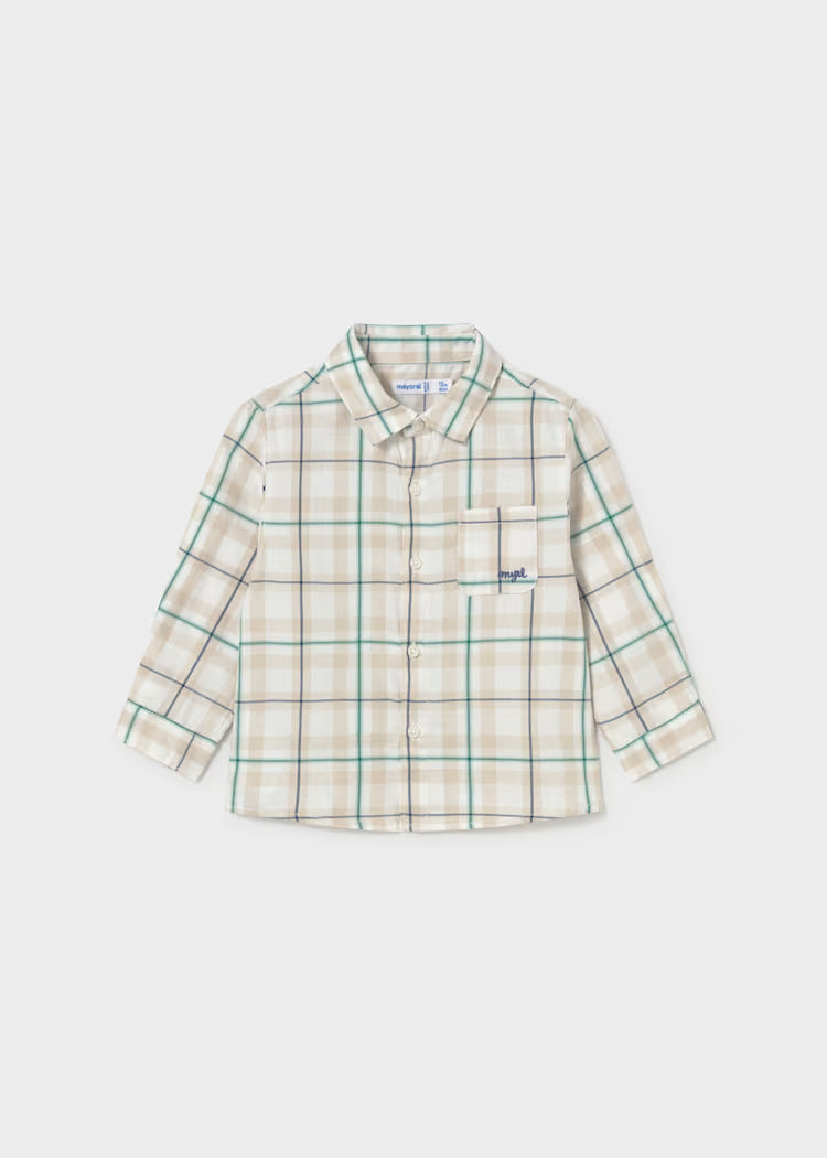 Boys Plaid Woven Cotton Shirt