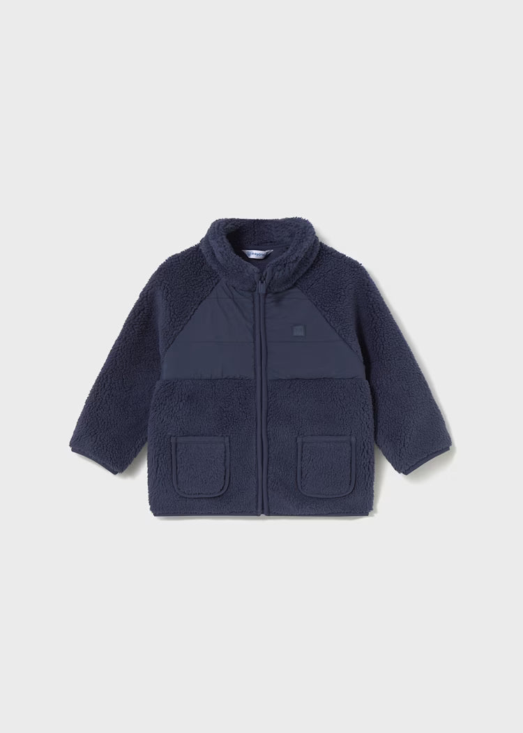Navy Sheerpa Zip Jacket