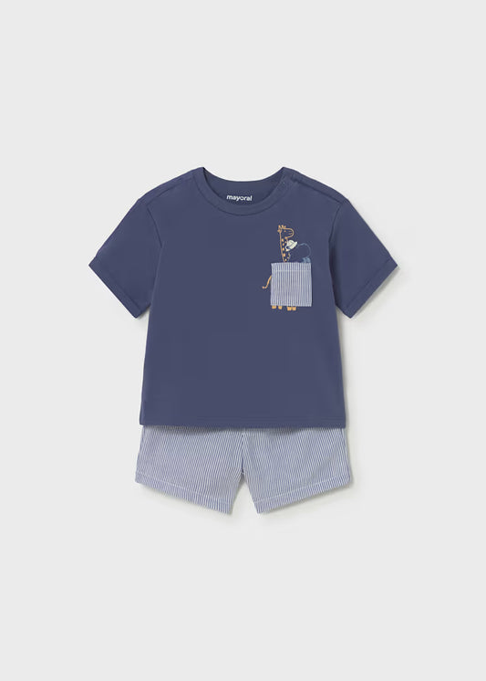 Shorts and Animals in Pocket T-Shirt 2-Piece Set