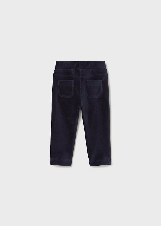 Navy Basic Cord Knit Trousers
