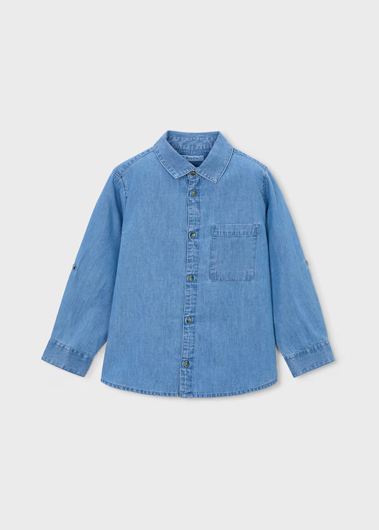 Boy's Medium Denim Button Up Shirt
