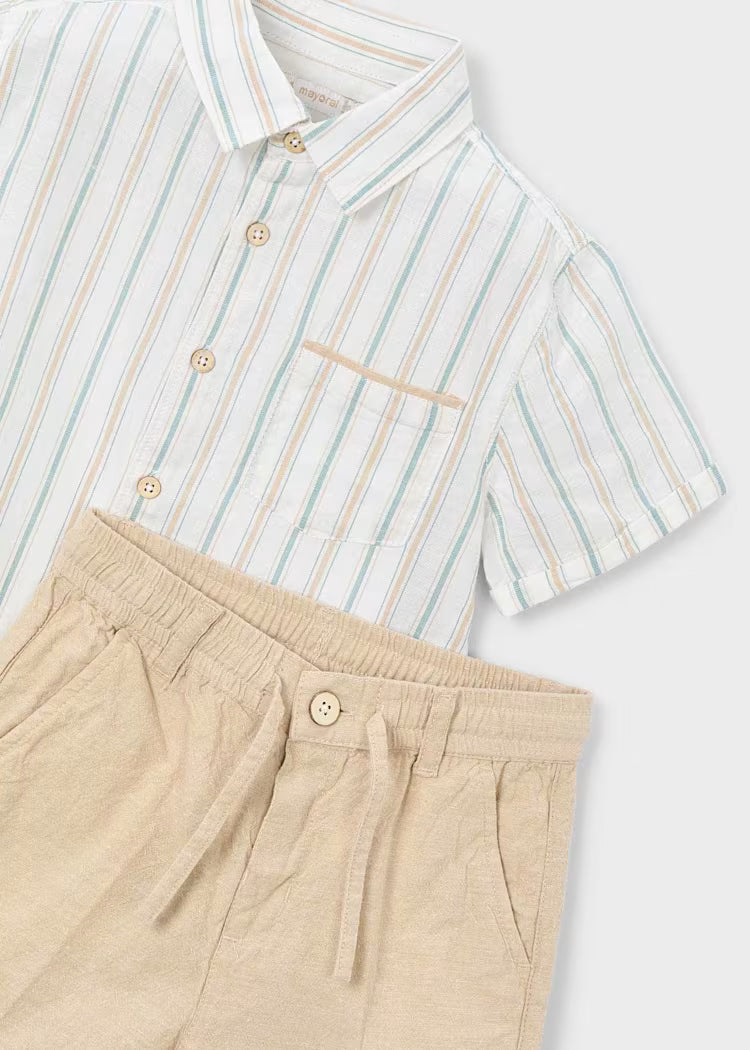 Boys Linen Suiting Bermuda Set