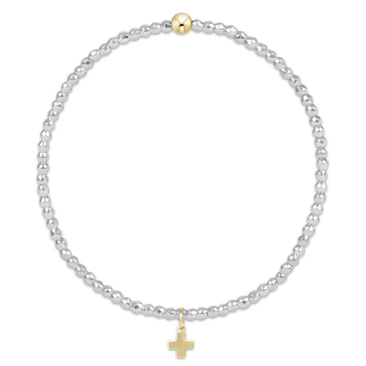 egirl Classic Pearl 2mm Bead Bracelet - Signature Cross Gold Charm