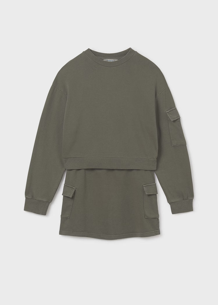 Forest Green Skirt & Sweater Set