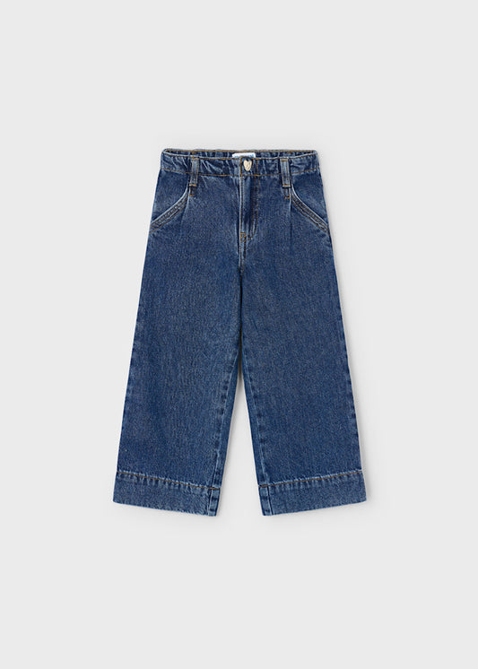 Girl's Dark Denim Wide Leg Pants