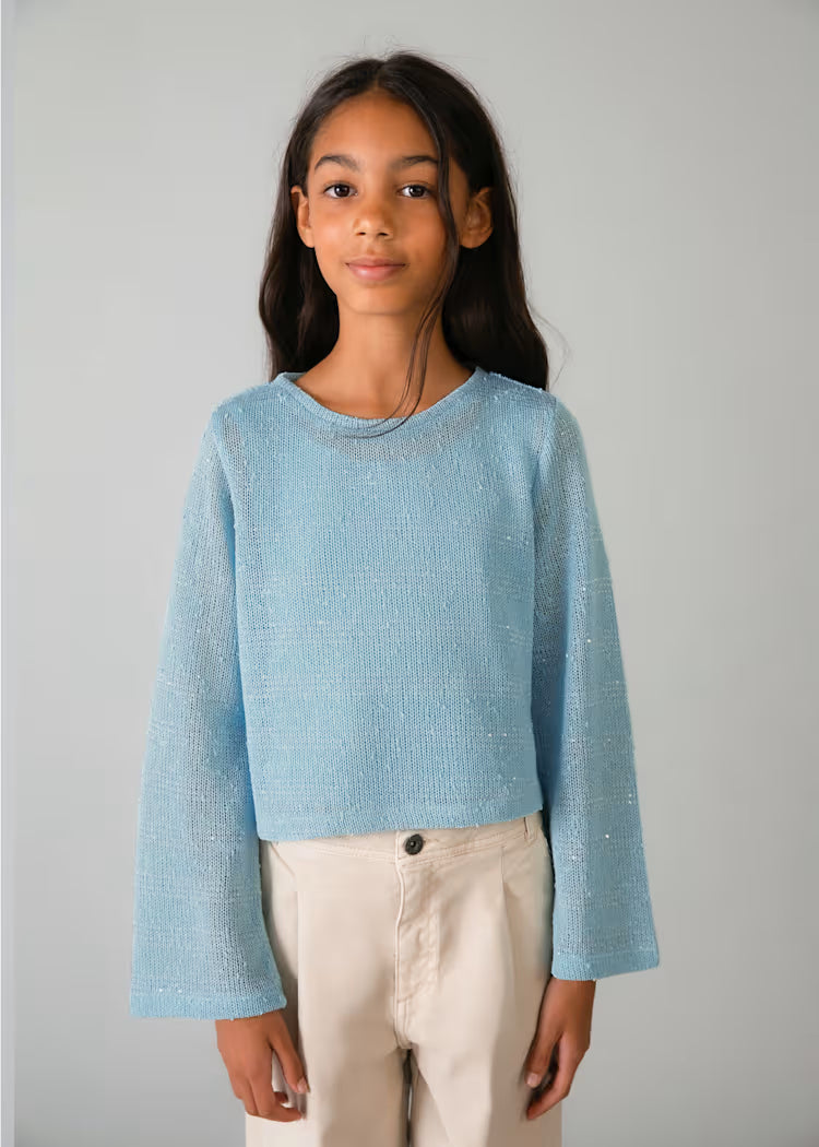 Girl Knit T-shirt with Tank Top