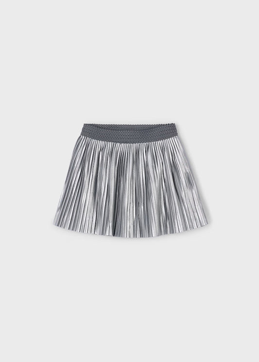 Girl's Silver Pleated Skirt