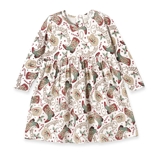 Western Christnas Empire Waist Dress