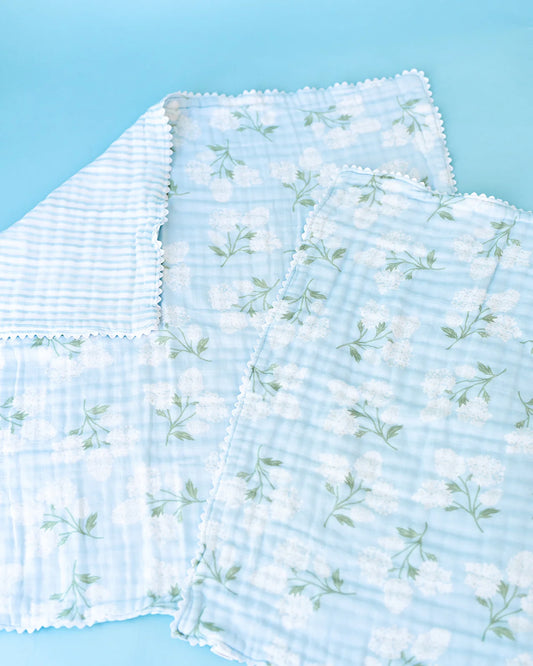 Hydrangea Muslin Blanket