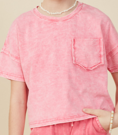 Pink washed Pocket Shirt