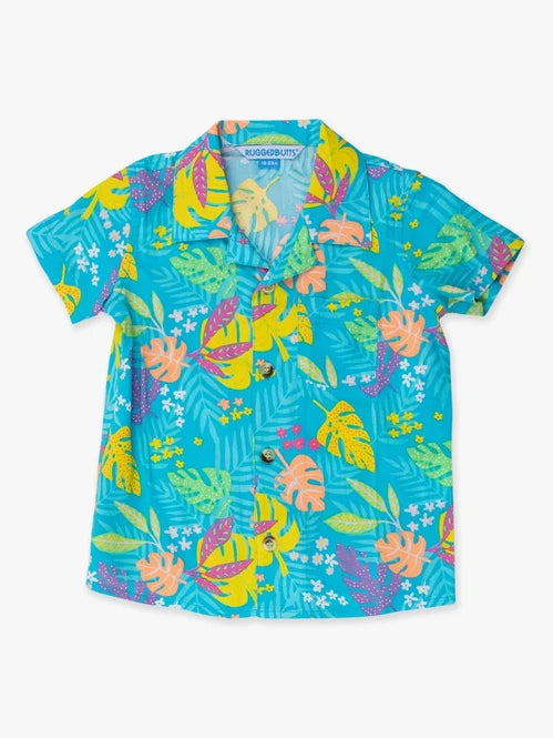 Neon Tiki Vibes SHort Sleeve Camp Shirt