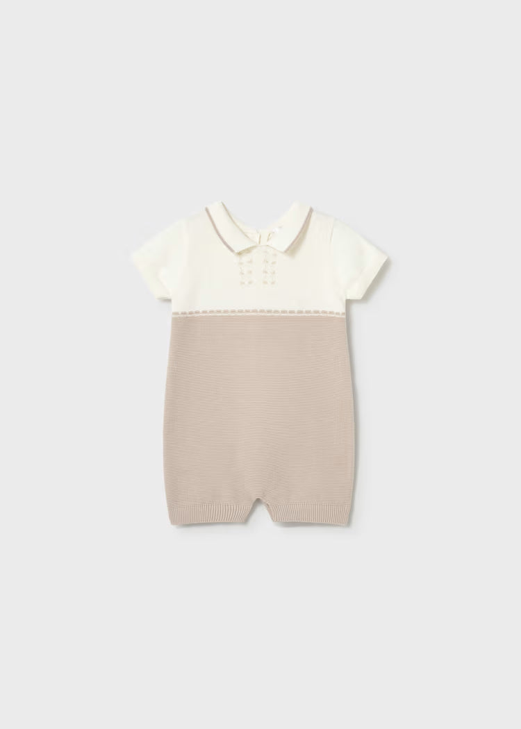 Newborn Boy Knitted Romper