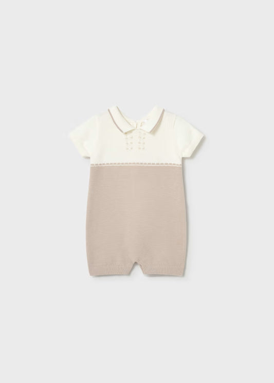 Newborn Boy Knitted Romper